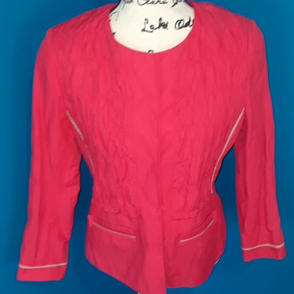 Elie Tahari "Diva Red" Chatham Jacket BNWT - Picture 2 of 8